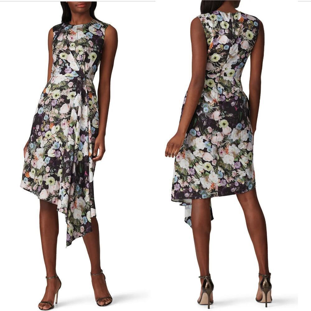 Adam Lippes x RTR Floral Side Drape Dress - Size 10